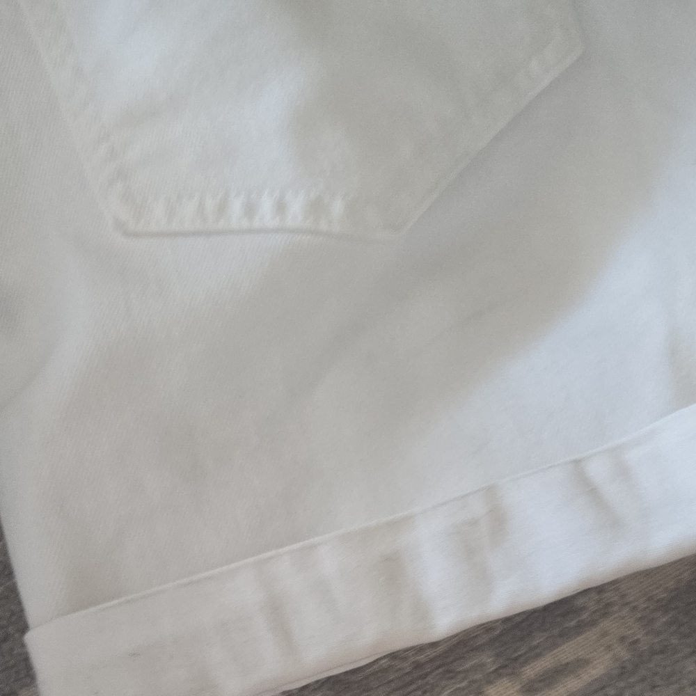 Banana Republic White Jean Shorts High-Waisted Cuffed - Picture 9 of 10